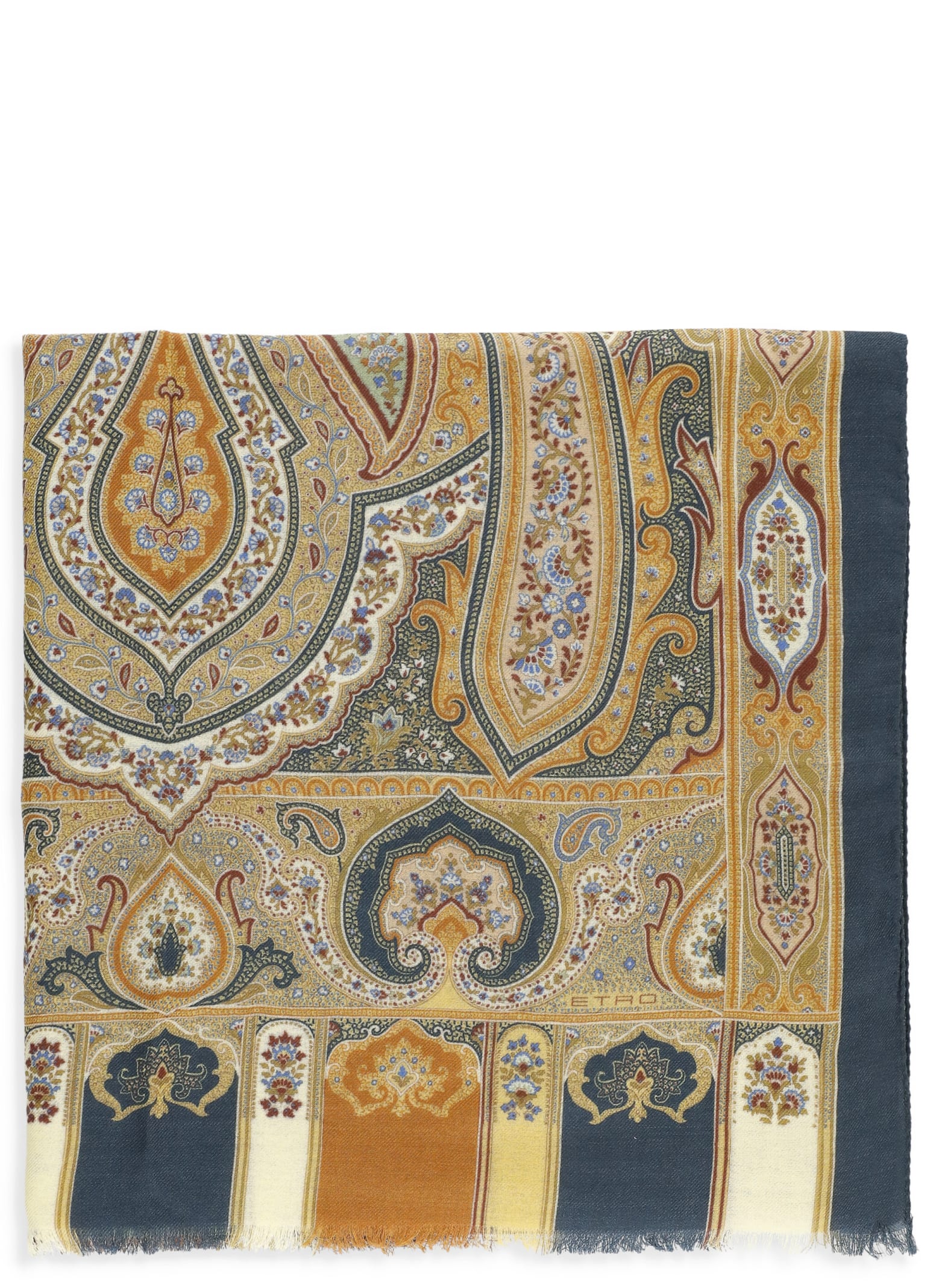 Shop Etro Shawl With Paisley Print In Multicolour