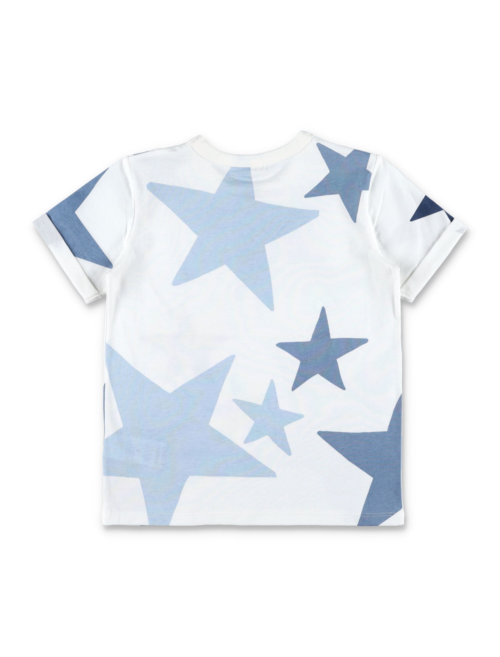 Shop Stella Mccartney Star Print Circular Logo T-shirt In Ivory