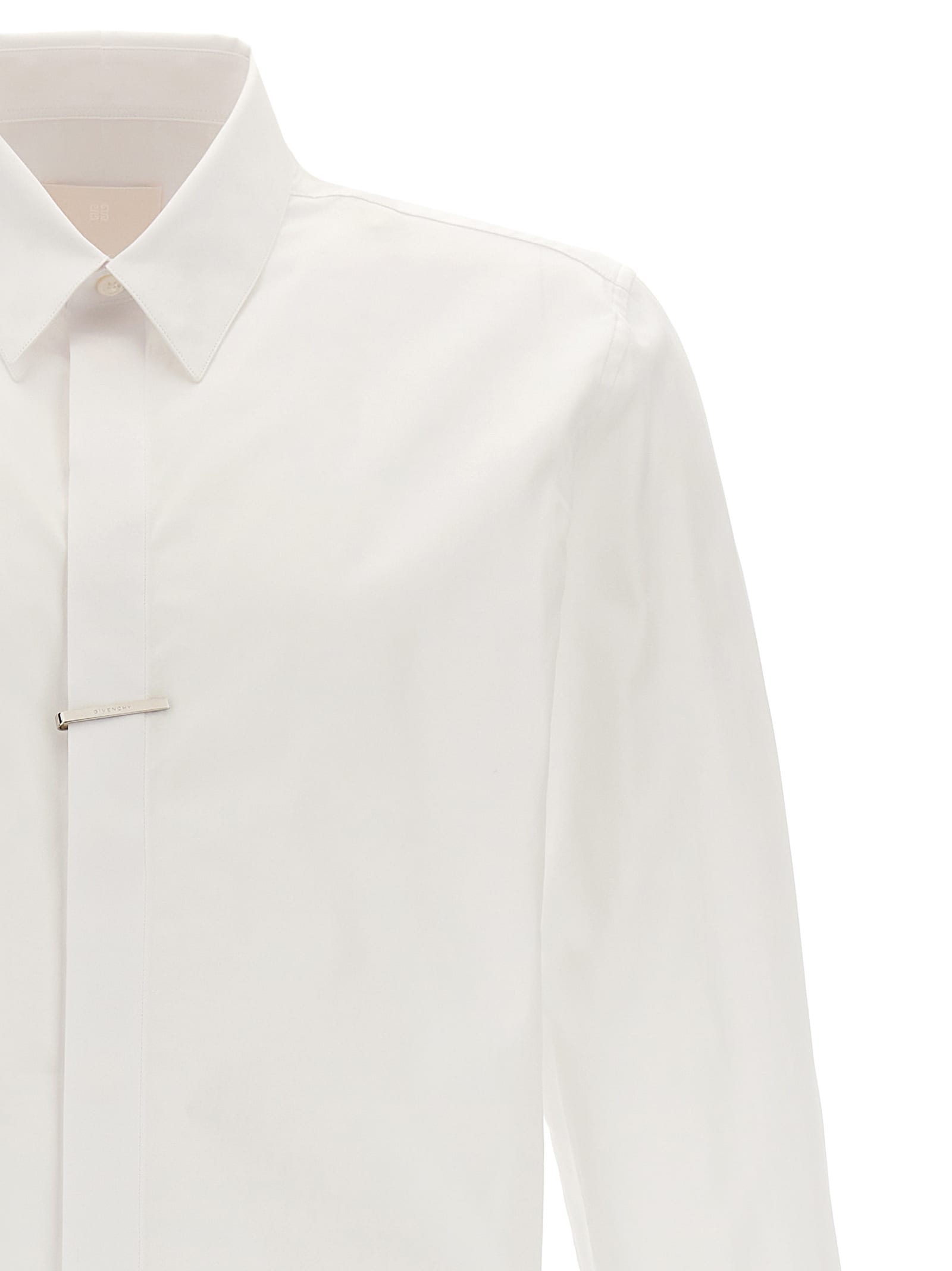 Shop Givenchy Metal Clip Shirt In White