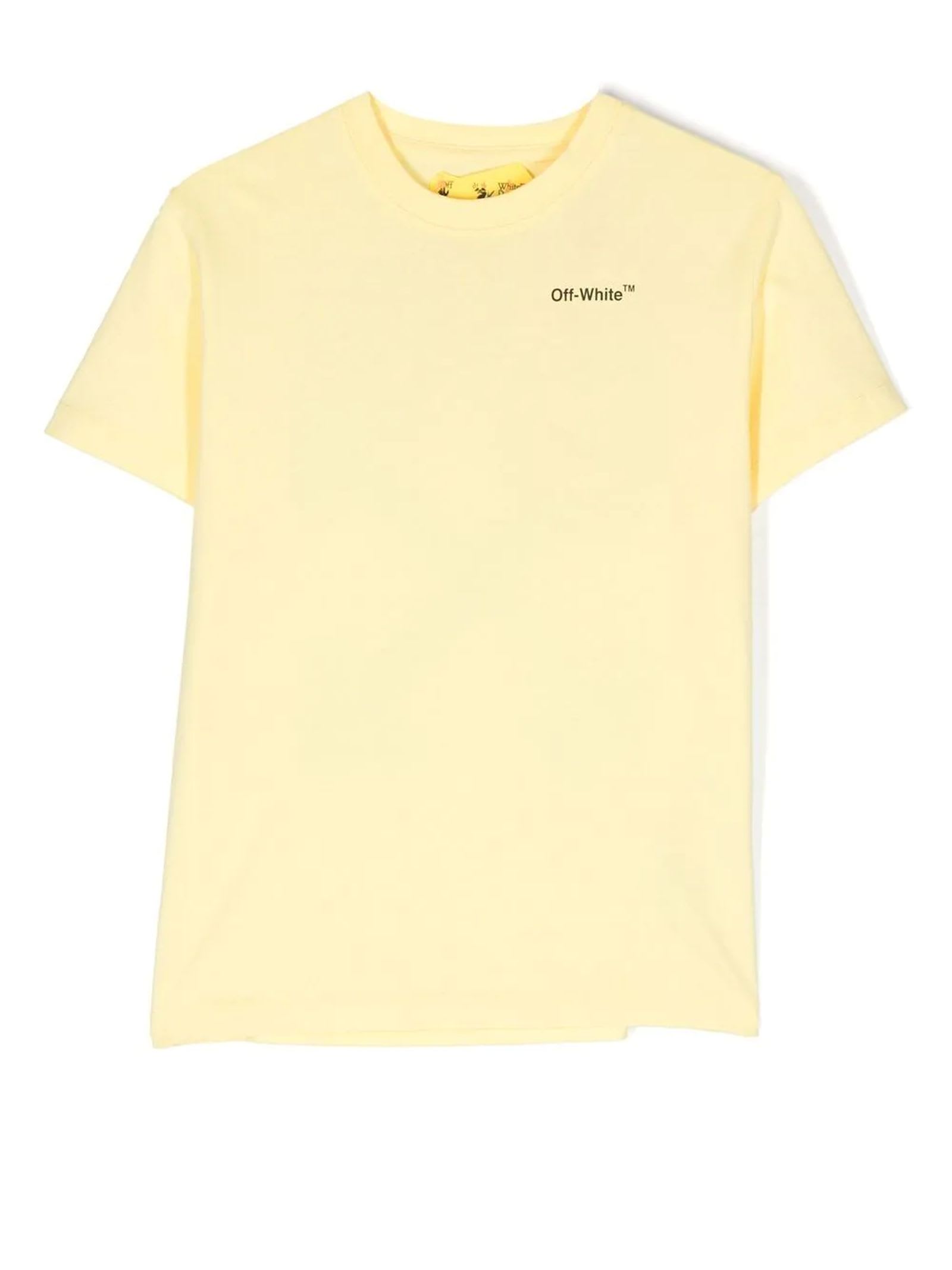 Off-White Light Yellow Cotton T-shirt