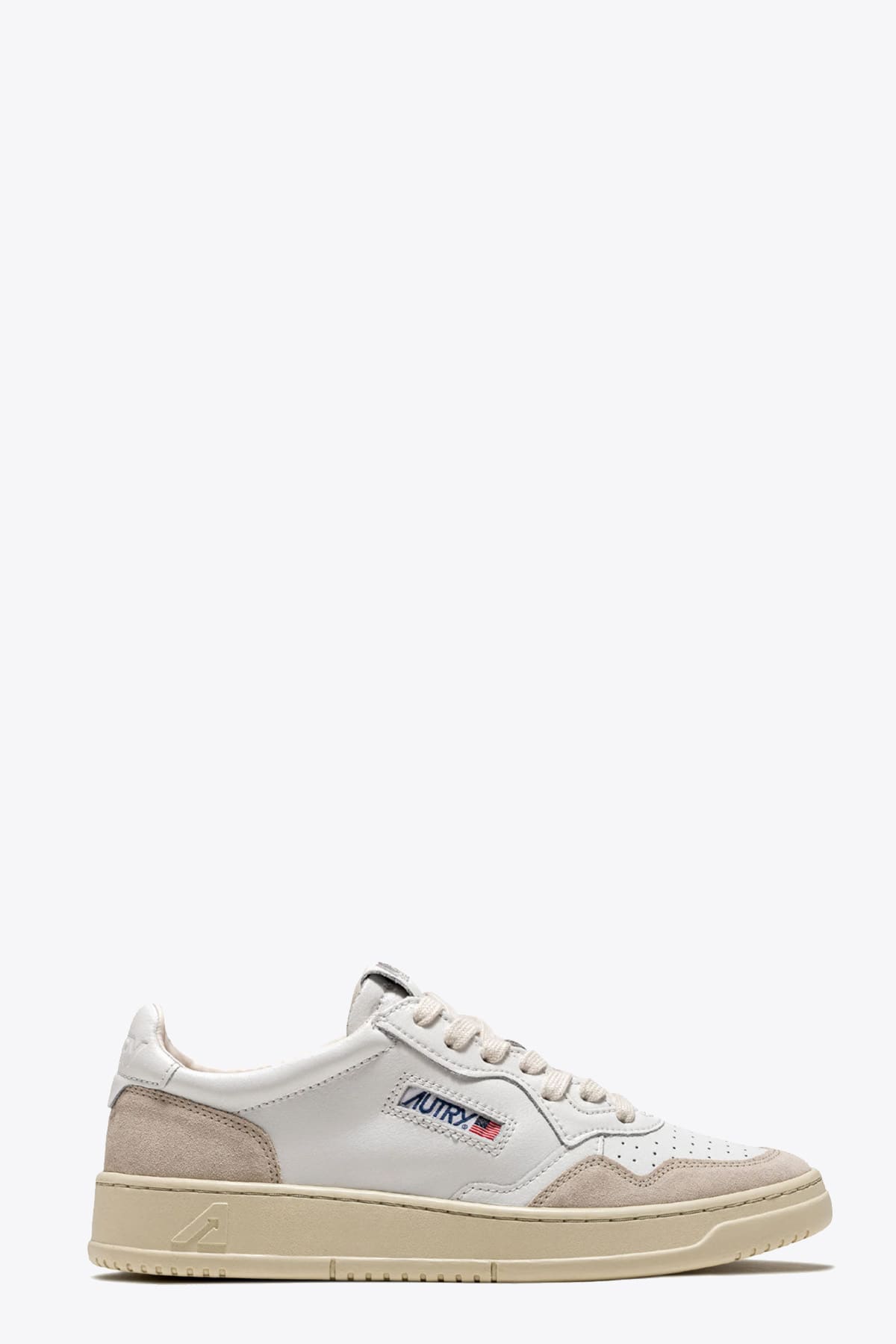 Autry 01 Low Wom Leat Suede White White leather and suede low sneaker - Medalist