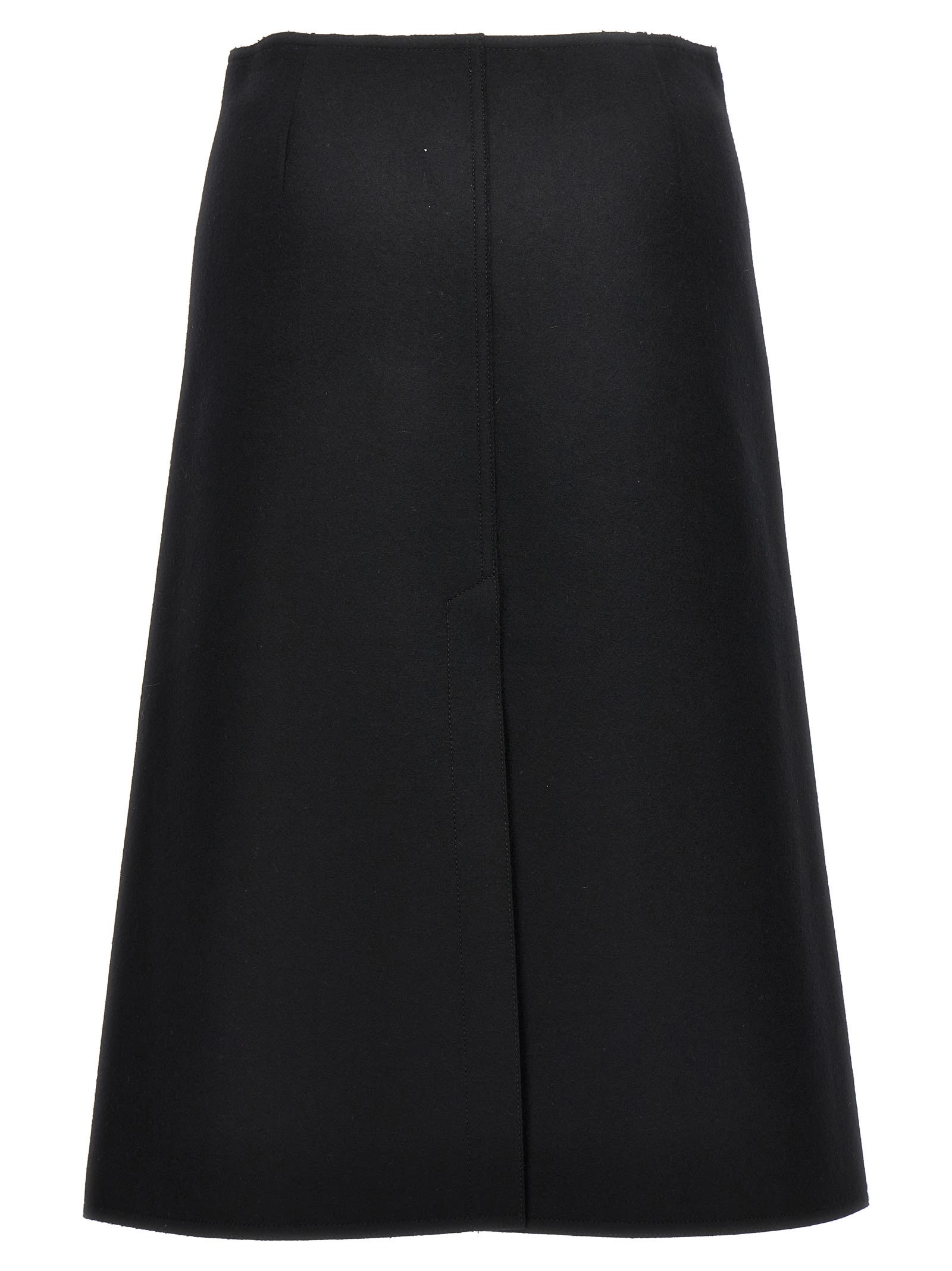 Shop Lanvin Wool Skirt In Black