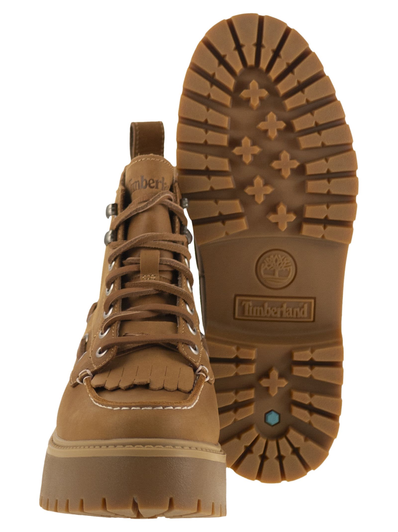 Timberland Women's Stone Street Mid Lace-up Waterproof Boot In Wheat Nubuck, Women's At Urban Outfitters In Yellow