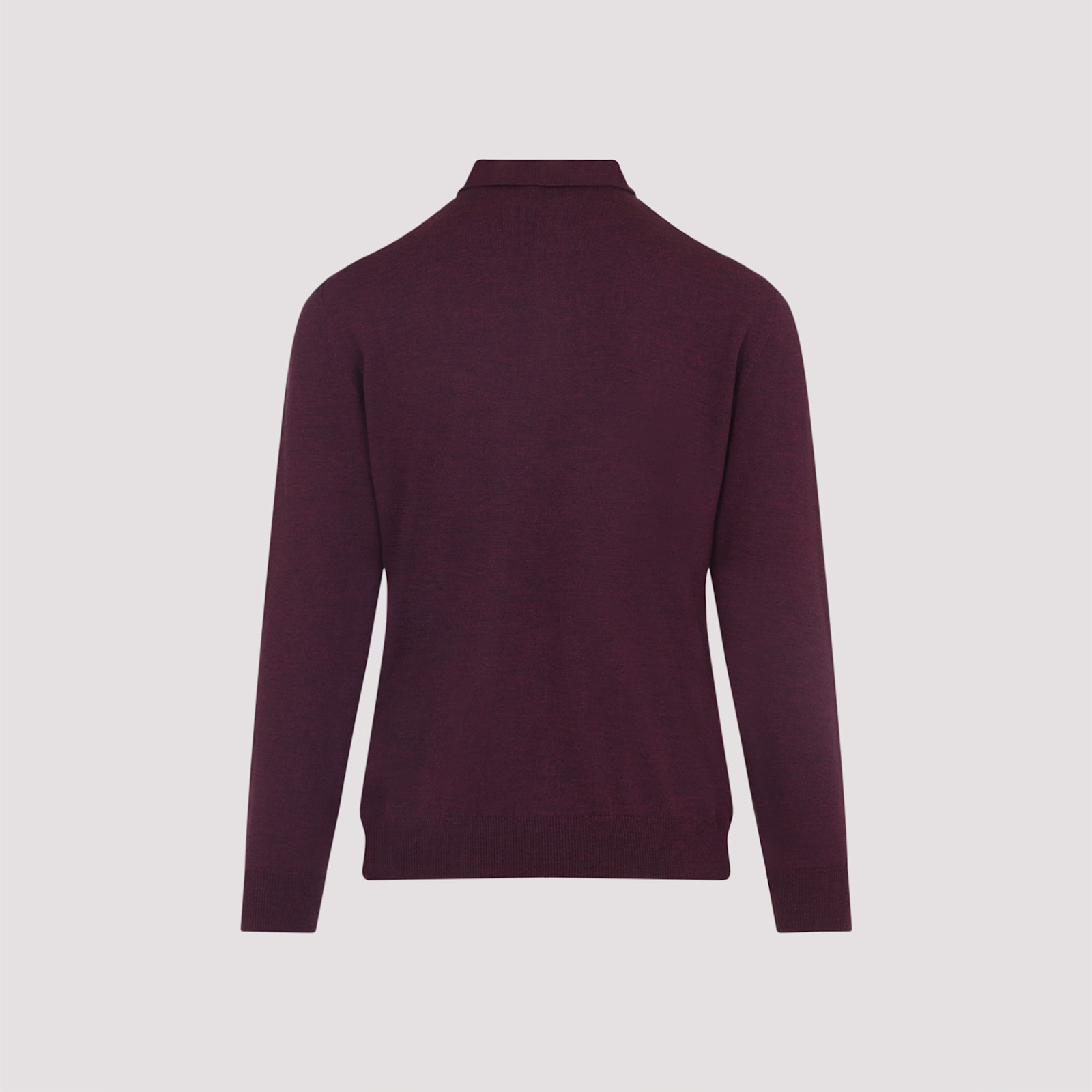 Etro Knitted Long-sleeved Polo Sweater In Purple