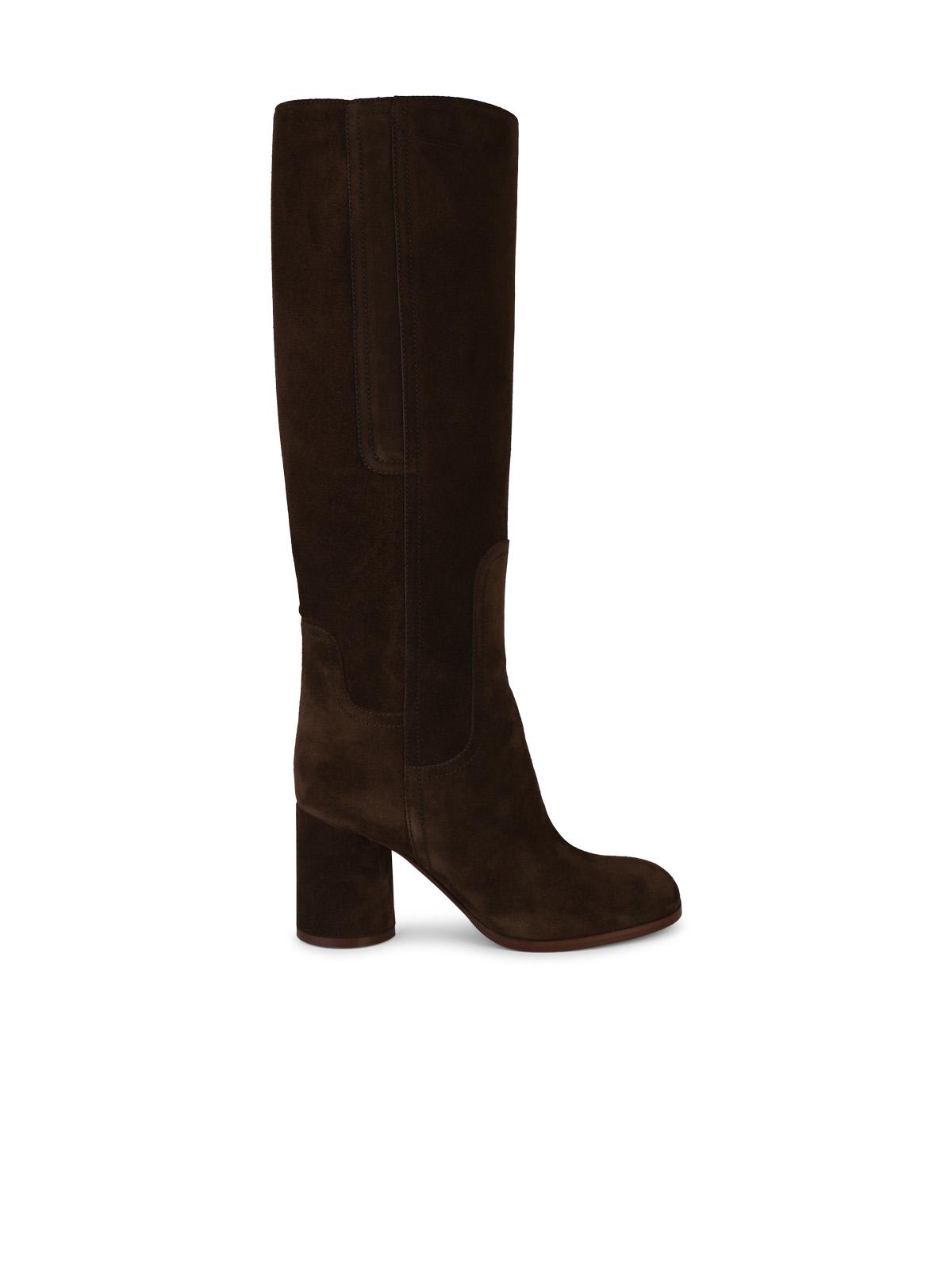 Casadei Cleo Brown Suede Boots