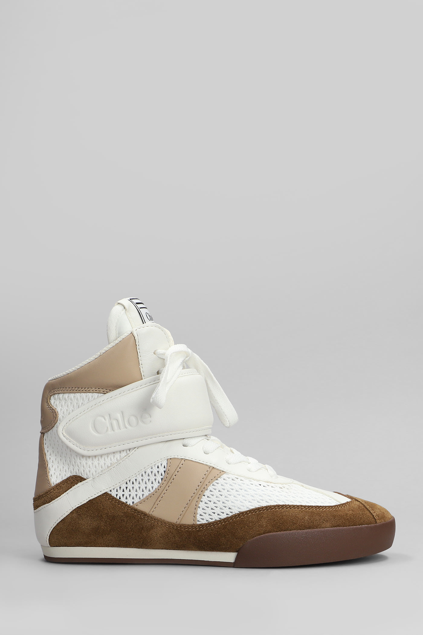 Chloé Kick Sneakers In White Suede And Fabric