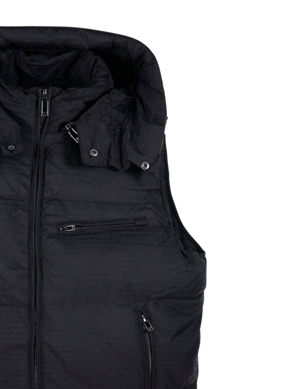 EMPORIO ARMANI ALL-OVER LOGO JACQUARD DOWN VEST 