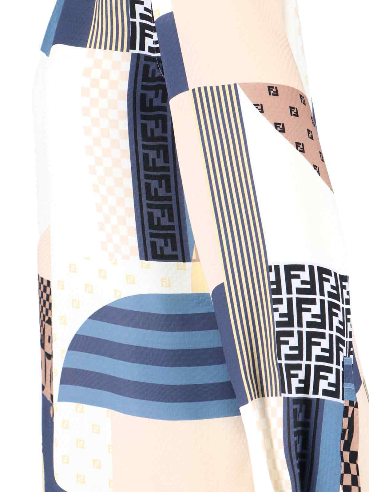 Fendi Camicia In Seta Stampata Donna In Multi