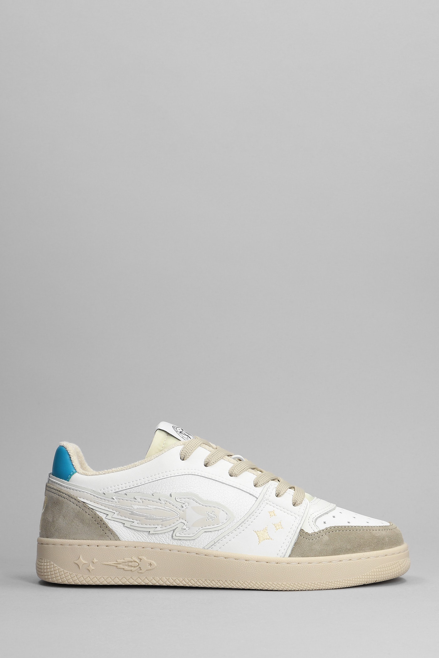 Enterprise Japan Sneakers In White Suede And Leather