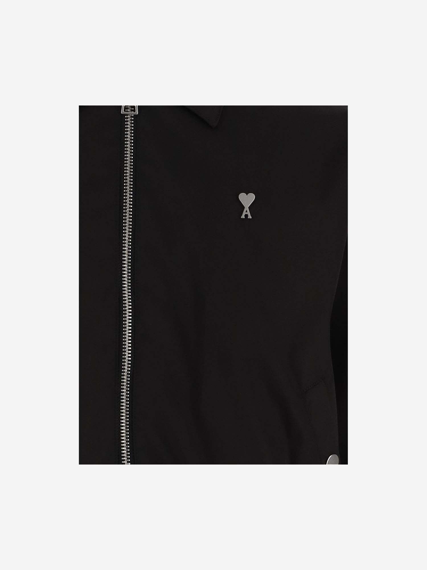 Shop Ami Alexandre Mattiussi Technical Fabric Jacket With Logo In Black