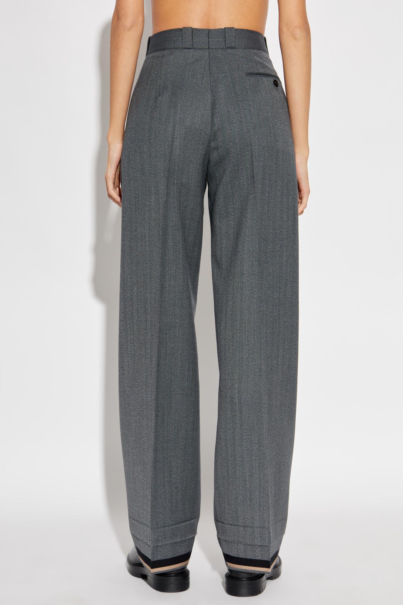 Maison Margiela Trousers With Wool Trim In Gray