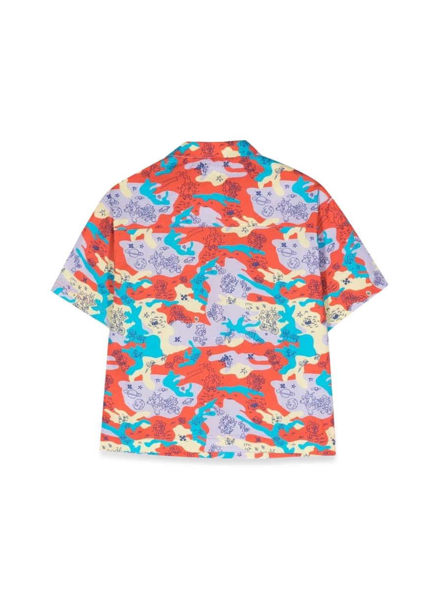 Off-white Boys Puzzleflage Bowling Shirt In Multicolour