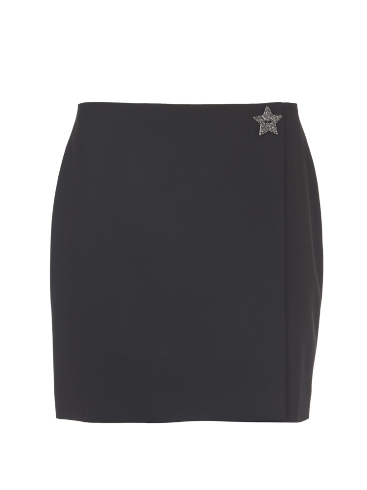 MSGM Black Skirt With Star
