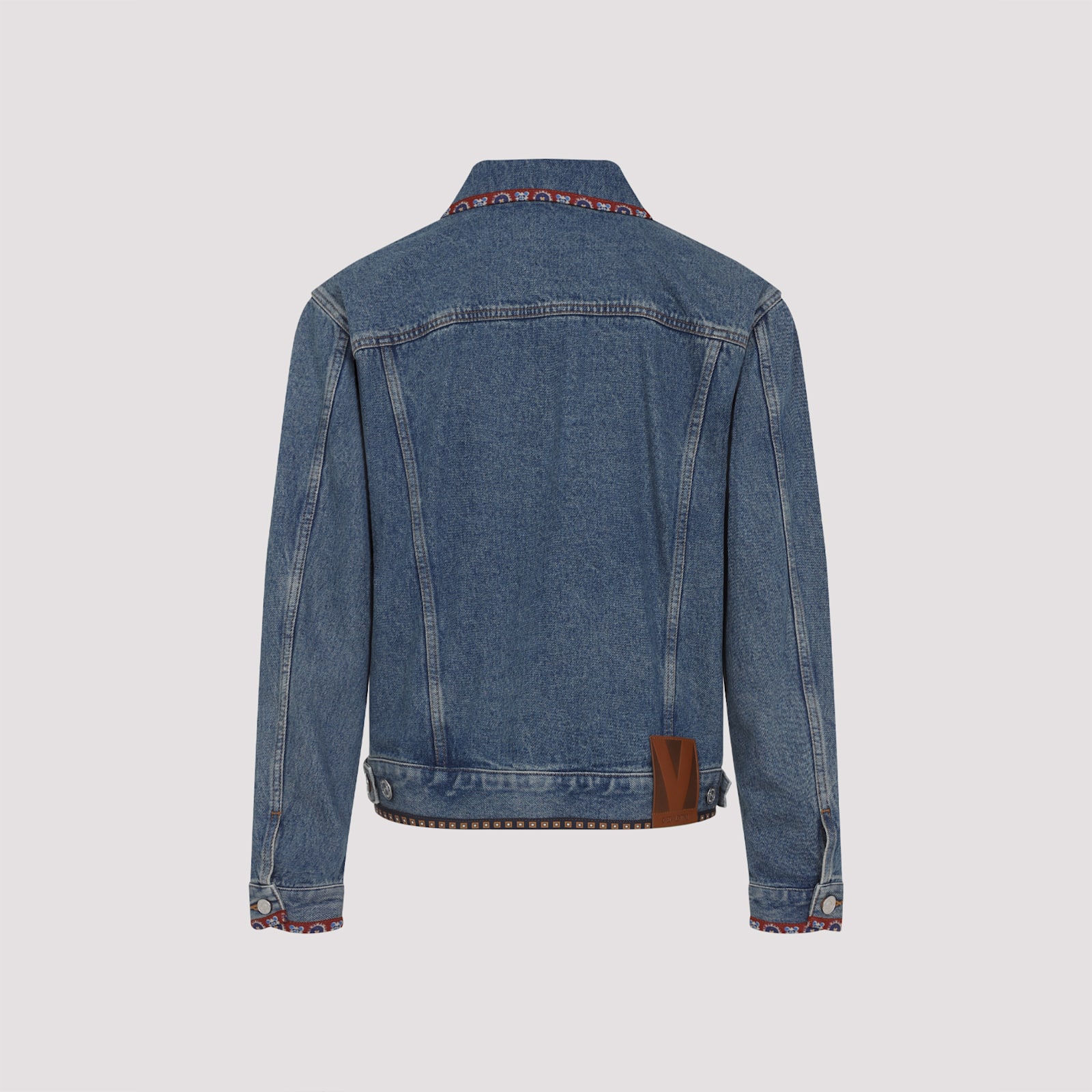 Valentino Denim Jackets Embroideries In Blue