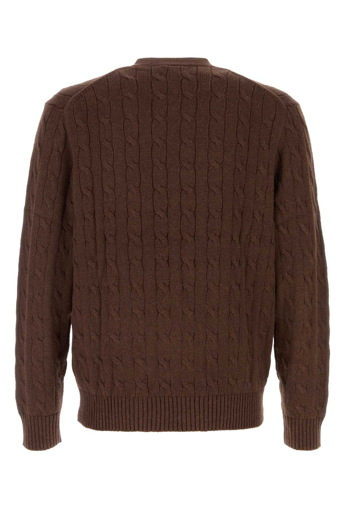 Shop Polo Ralph Lauren Brown Cotton Cardigan In Darkroast