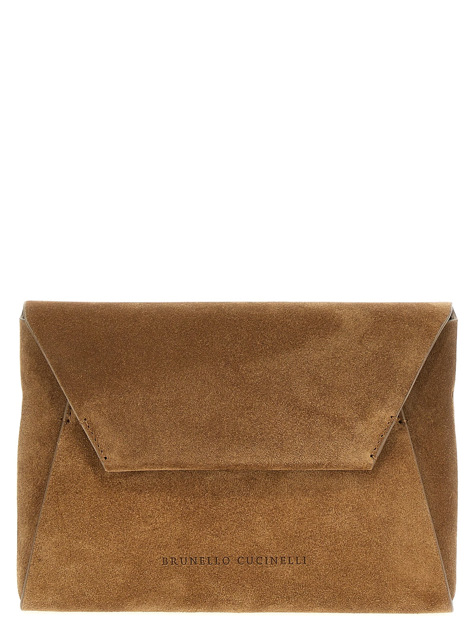 BRUNELLO CUCINELLI MONILE SUEDE CLUTCH BAG