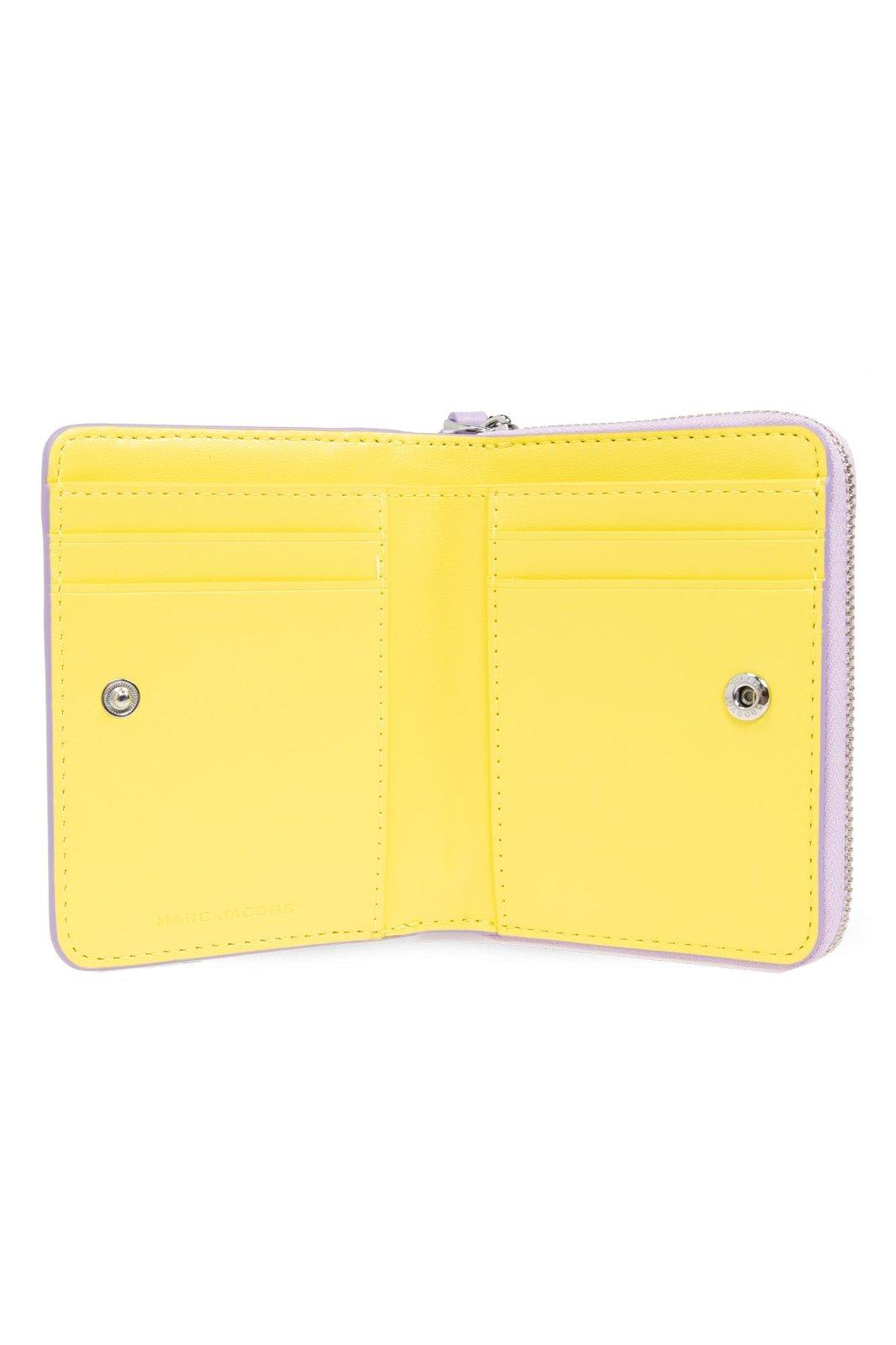 Shop Marc Jacobs Logo Printed Zipped Mini Compact Wallet In Wisteria