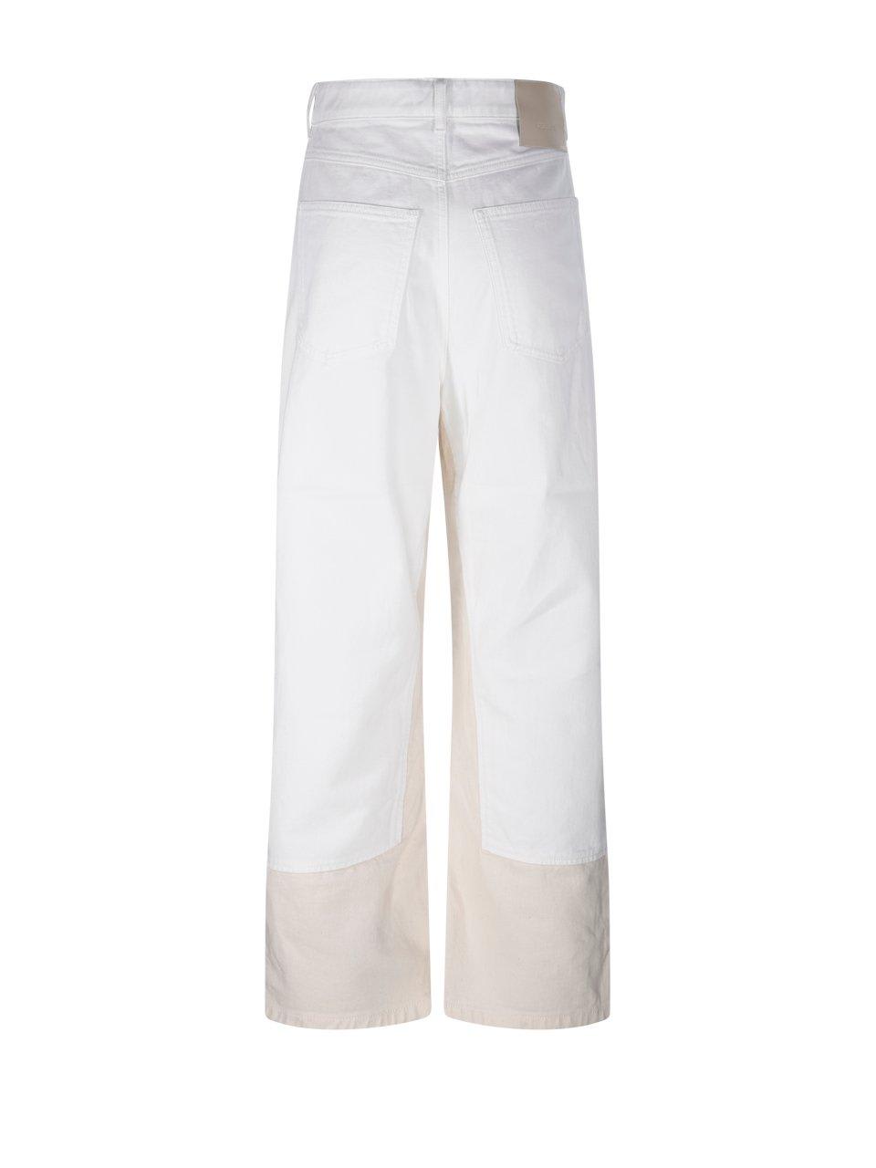 Shop Sportmax Logo Patch Straight Leg Jeans In White