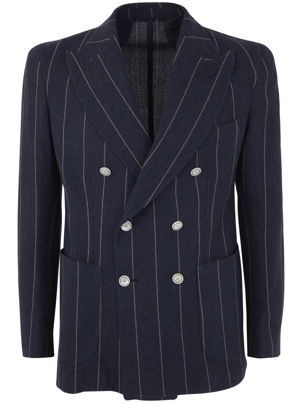 Shop Barba Napoli Dynamic Double Breasted Jacket In Blue