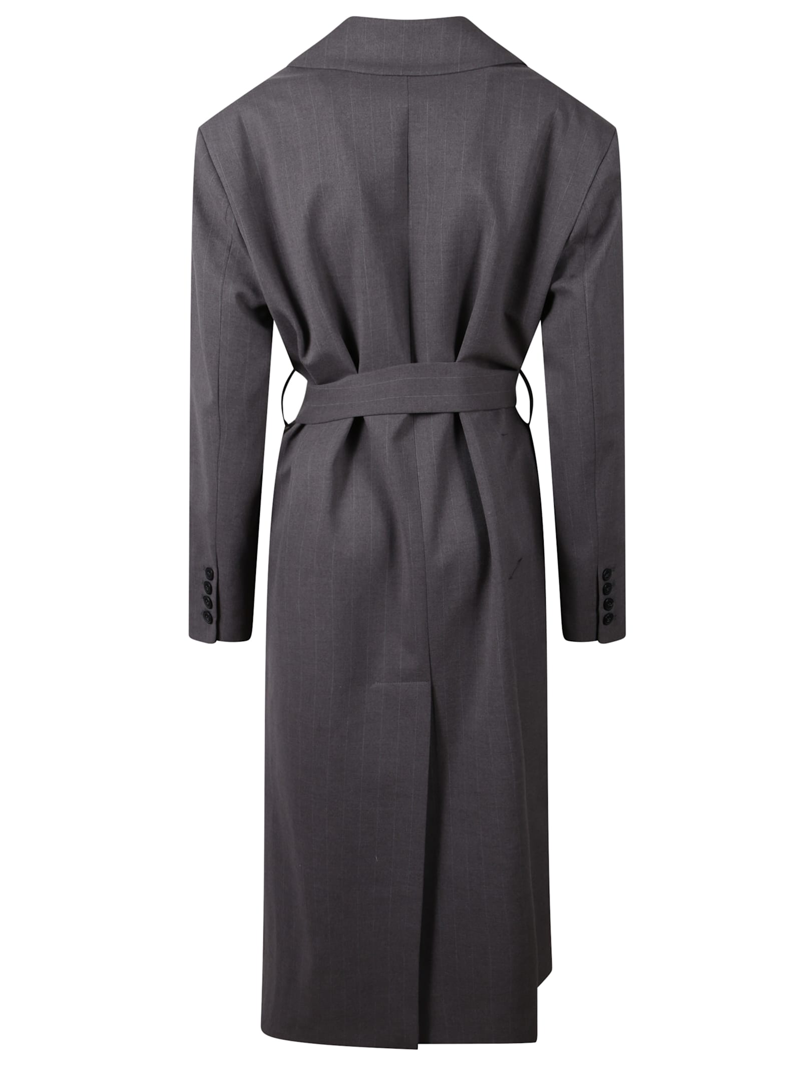 The Nina Studio Coat With Belt In Gray