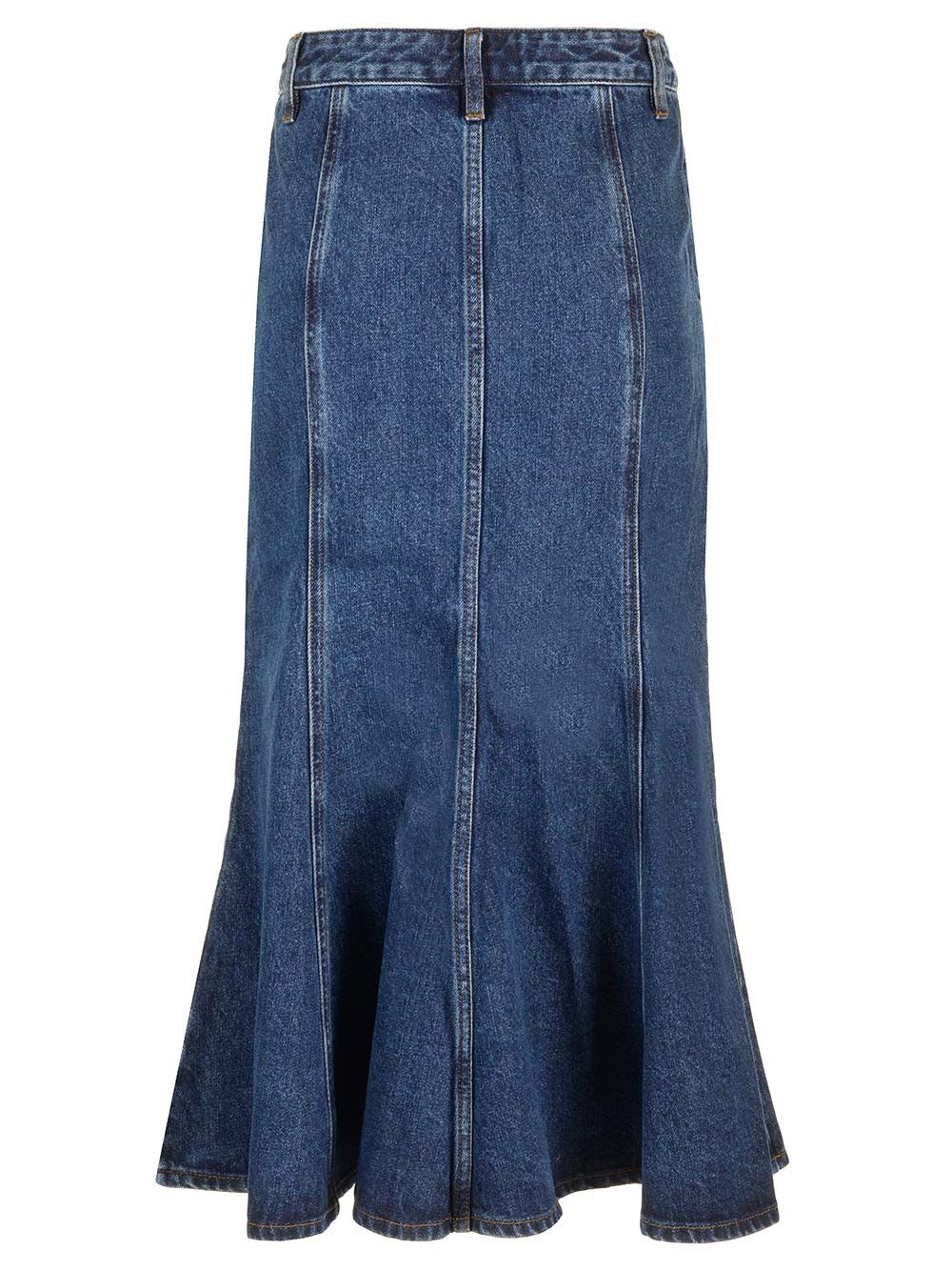 Shop Self-portrait Midi Skirt In Blue