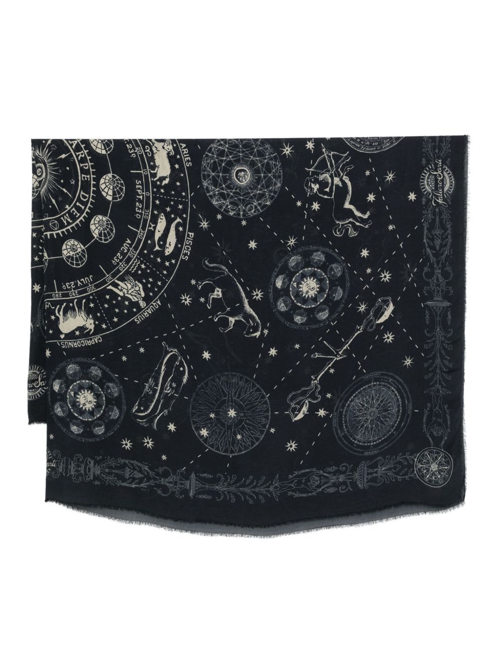 Faliero Sarti Astrology Print Stole In Brown