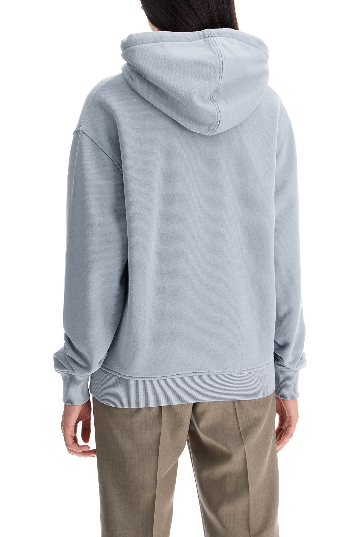 Shop Ami Alexandre Mattiussi Ami De Coeur Hooded In Grey