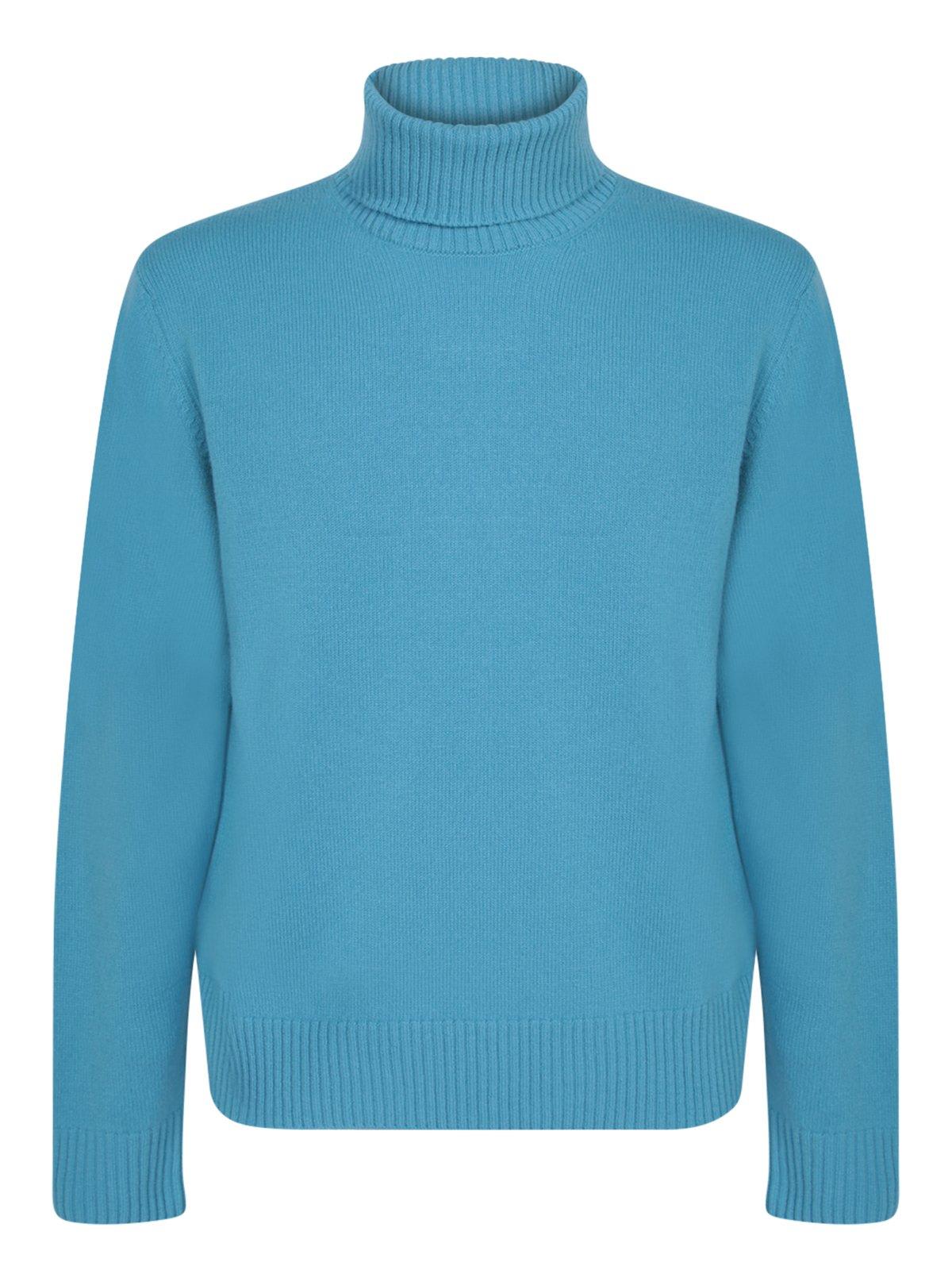 Herno Roll-neck Long Sleeved Knitted Jumper In Polvere