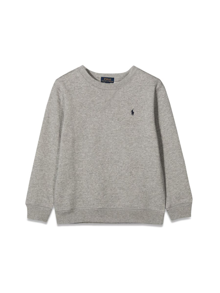 Shop Polo Ralph Lauren Crewneck Sweatshirt In Grey