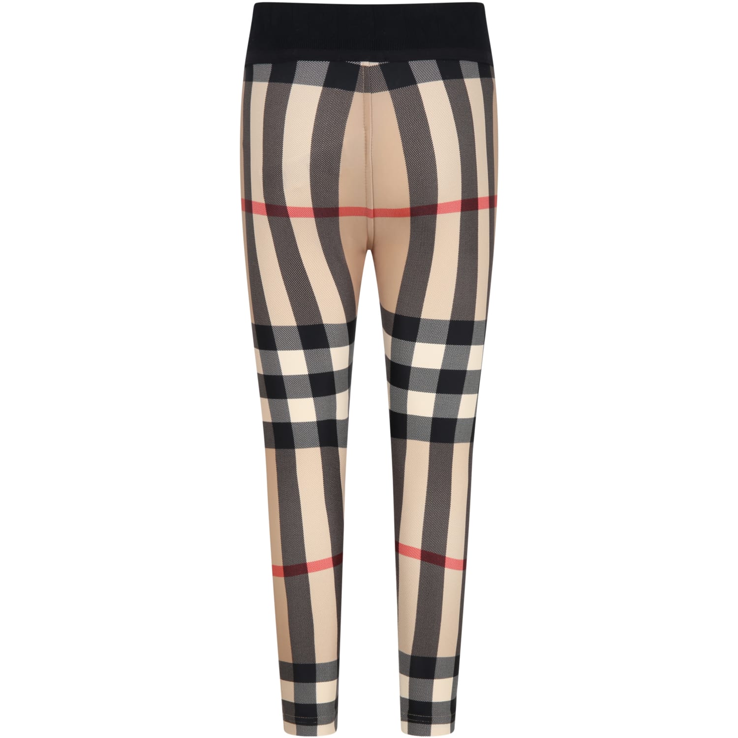 Burberry Beige Leggings For Girl With Check Vintage