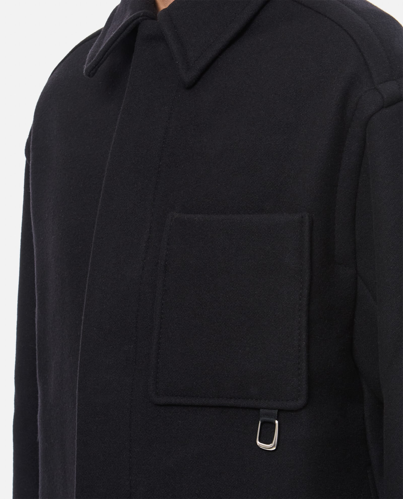 Shop Jacquemus Le Manteau Court In Black