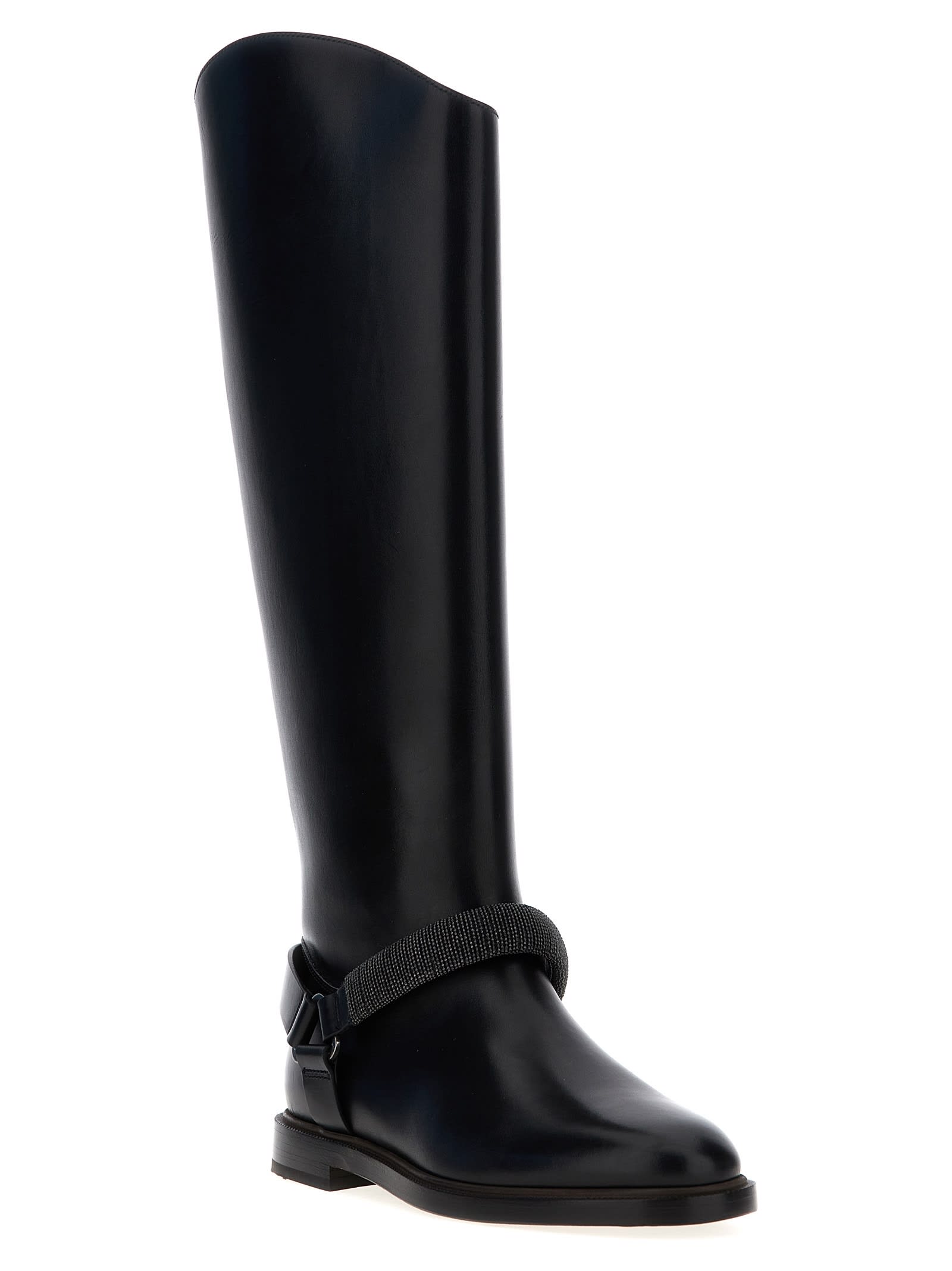 Shop Brunello Cucinelli Monile Boots In Black