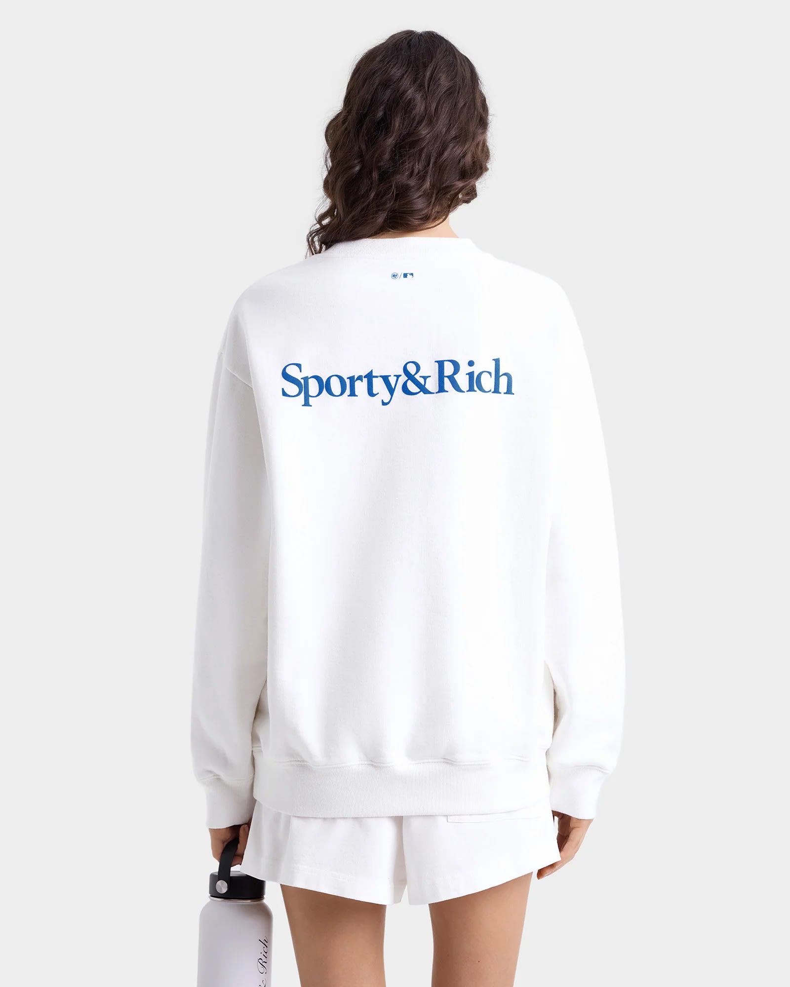 Sporty &amp; Rich Dodgers Serif Crewneck In White