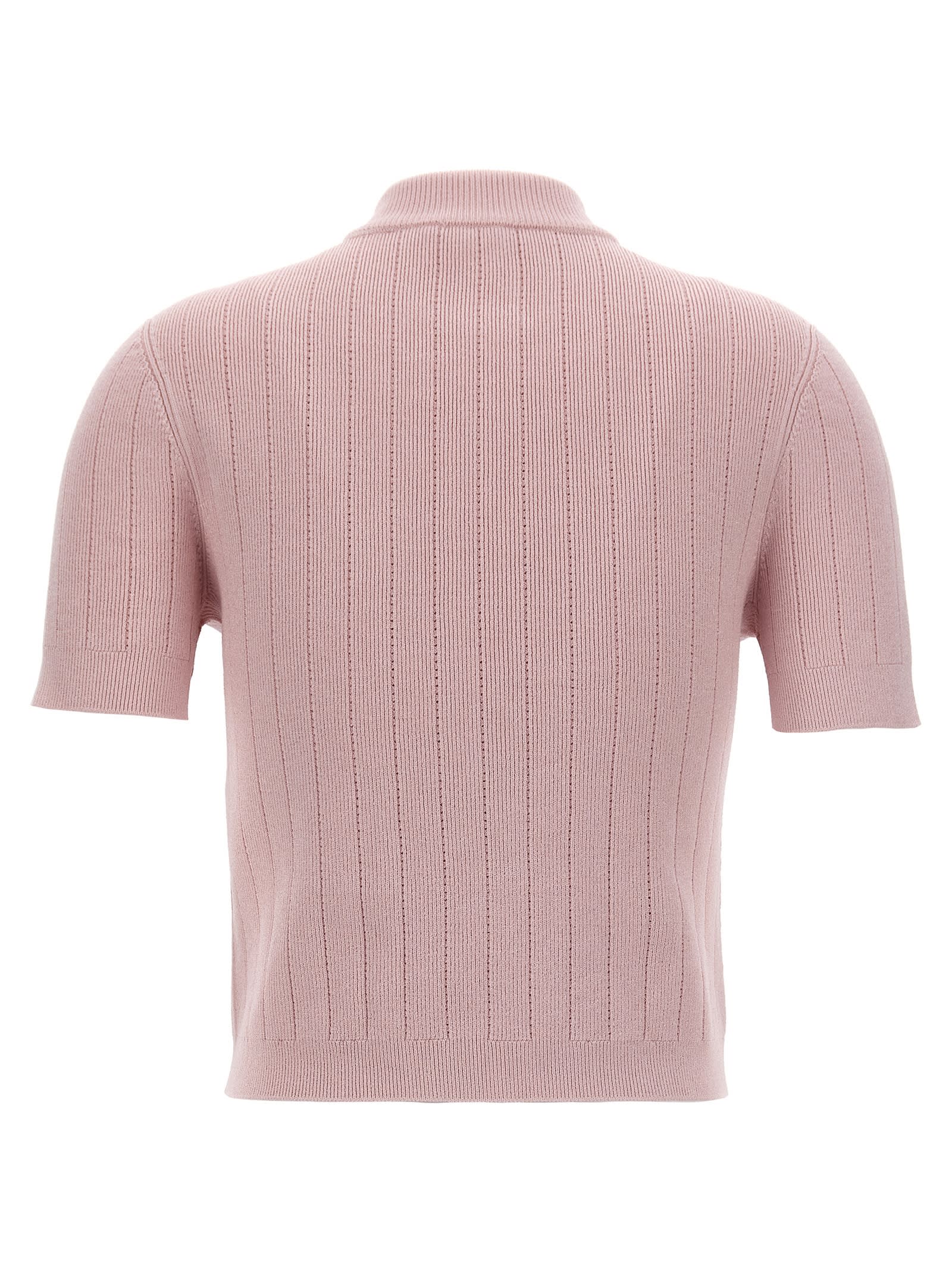 Shop Balmain Logo Button Cardigan In Pink