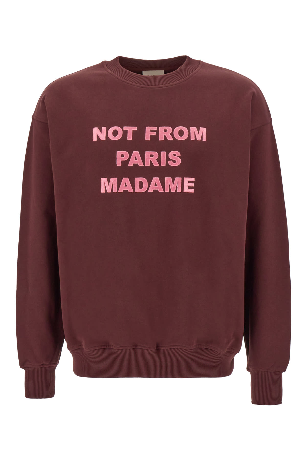 Shop Drôle De Monsieur Burgundy Cotton Sweatshirt In Wn