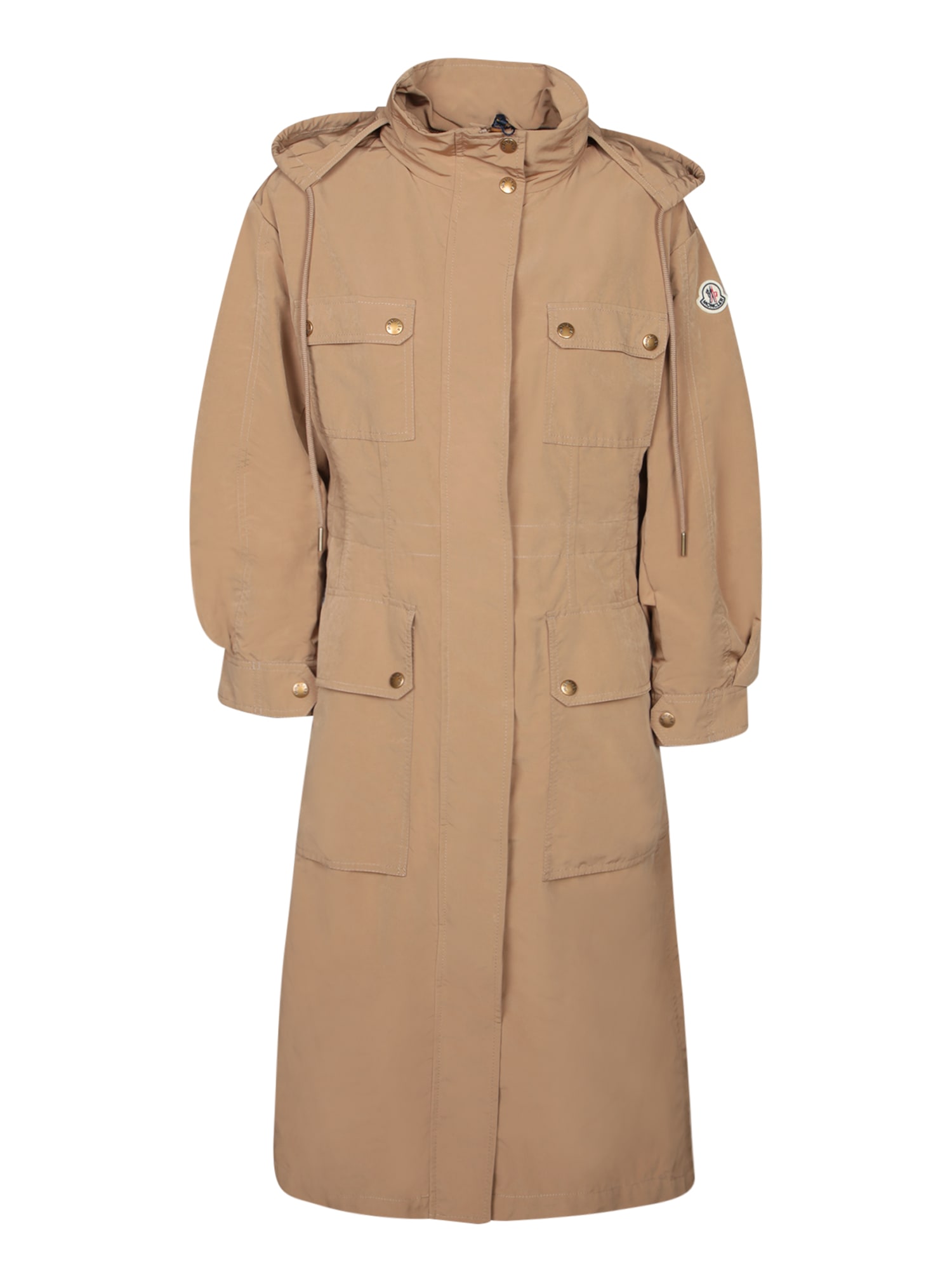 MONCLER NANTES LONG PARKA TRENCH BEIGE