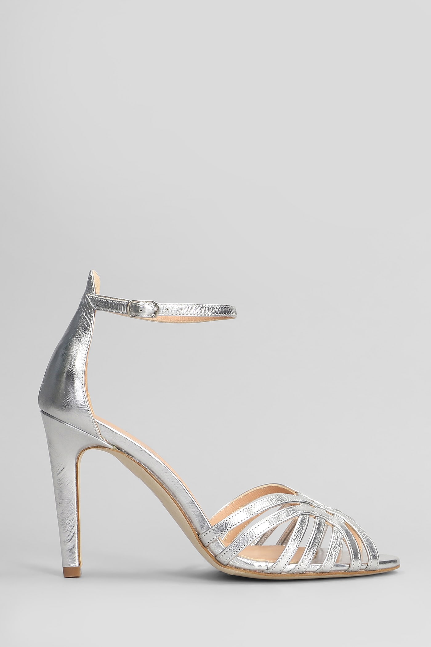 Sandals In Silver Leather