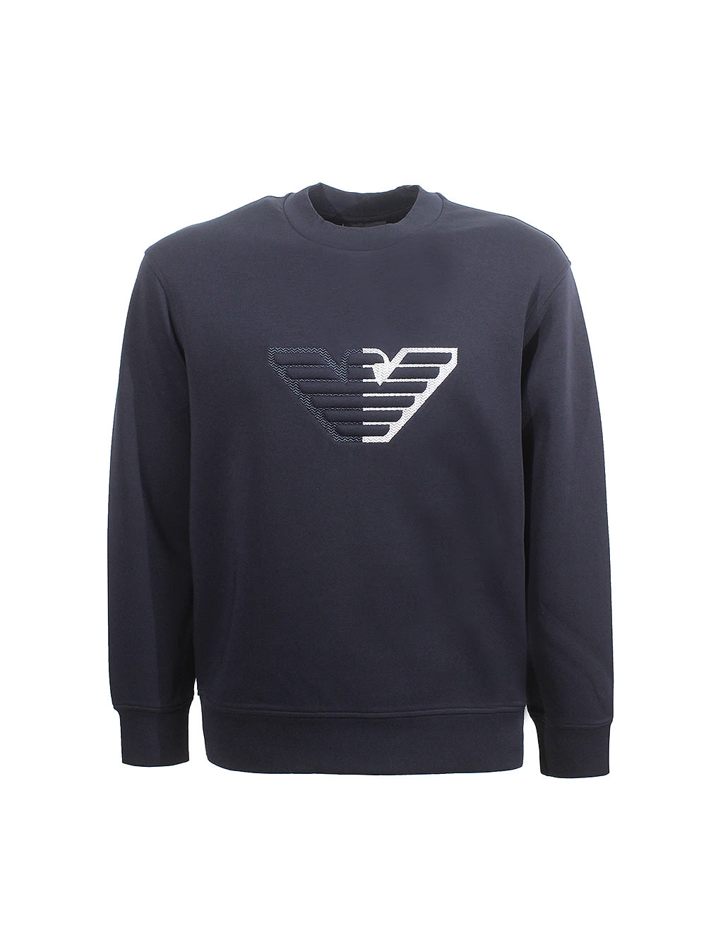 Shop Emporio Armani Crew Neck Sweatshirt In Blue