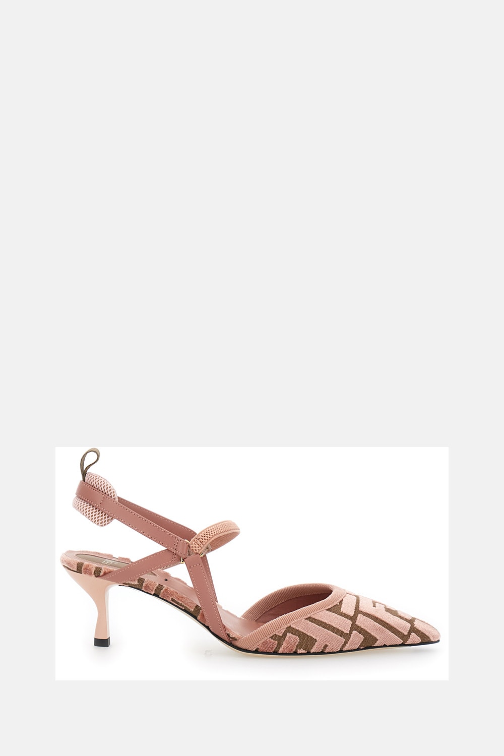 Fendi Pointed Toe Strappy Kitten Heel Pumps In Pink