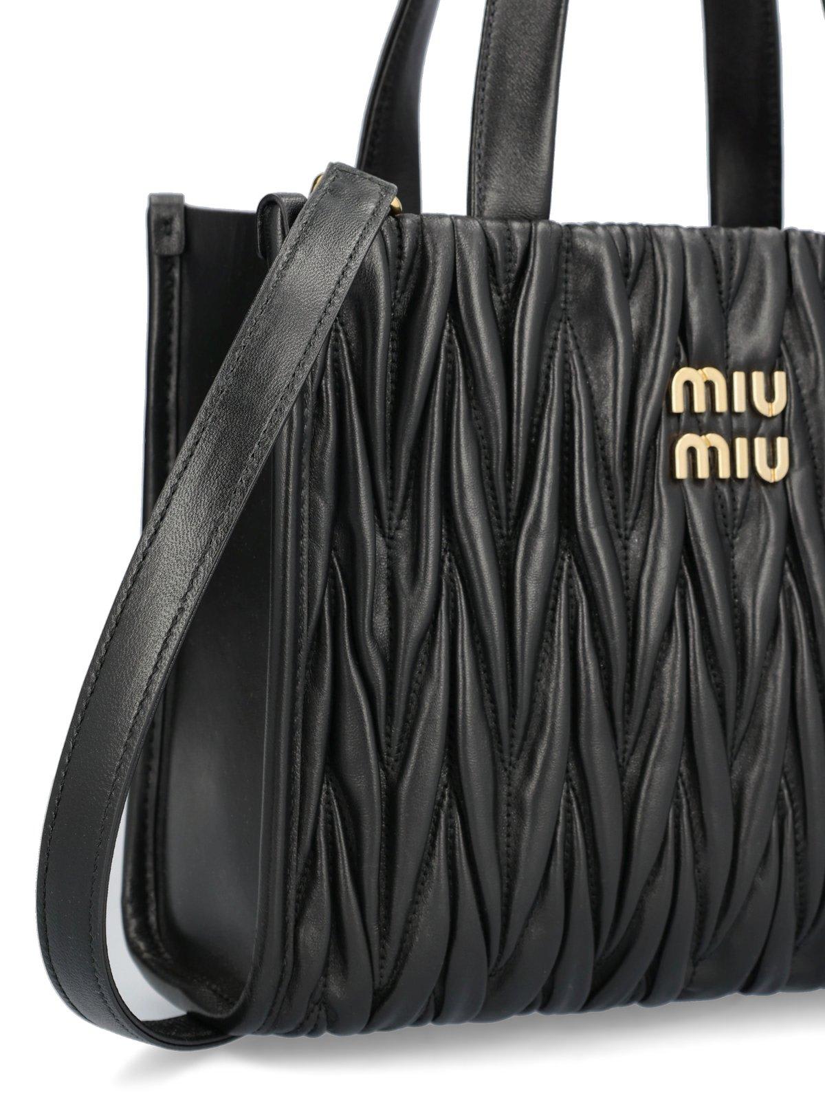 Miu Miu Matelassé Logo-Plaque Tote Bag - ShopStyle
