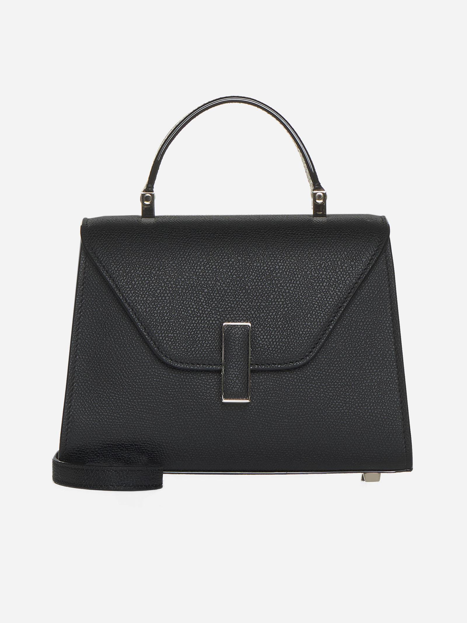 Shop Valextra Iside Micro Leather Bag In Black
