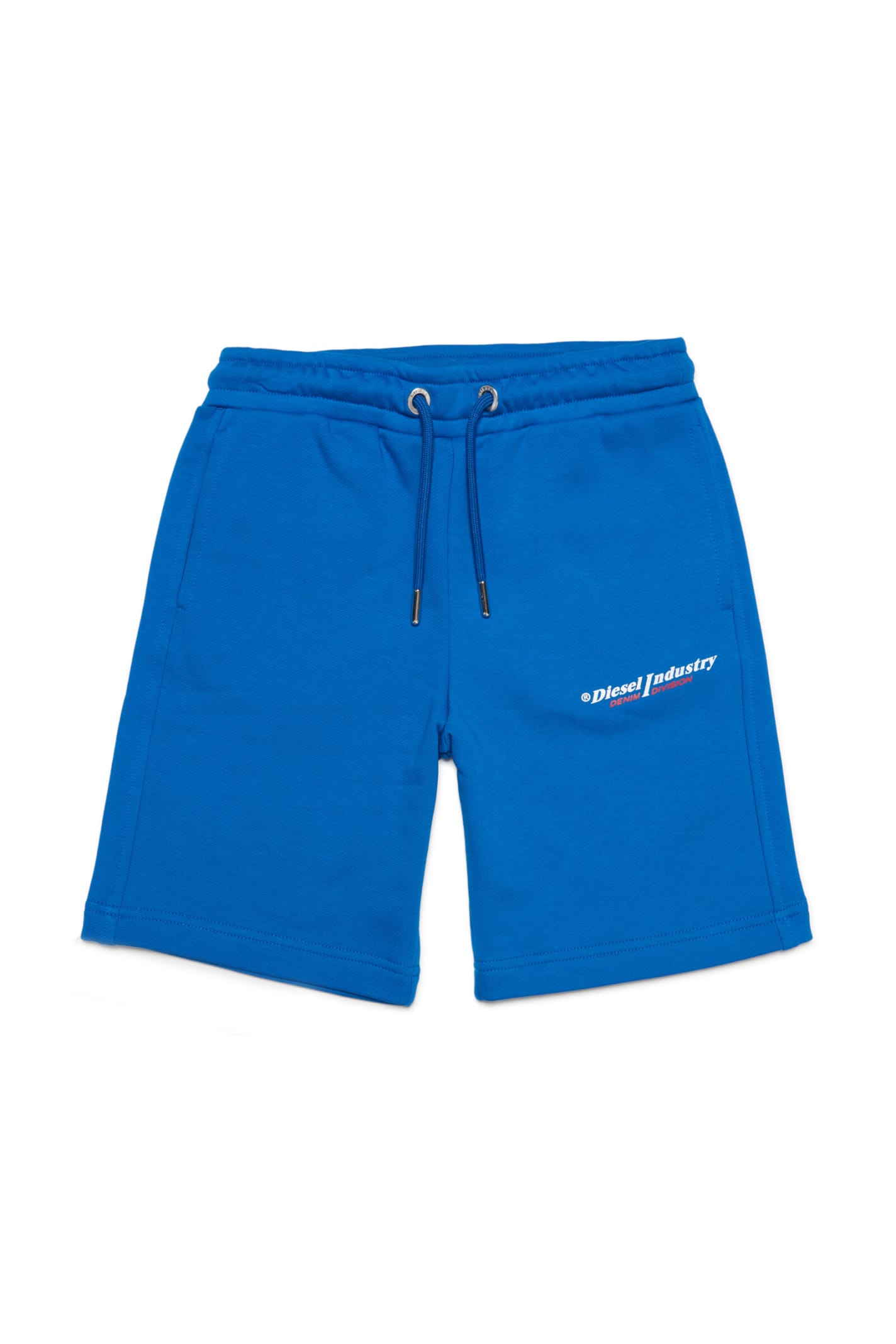 DIESEL PDADOIND SHORTS DIESEL BLUE COTTON SHORTS WITH LOGO AND DRAWSTRING WAISTBAND