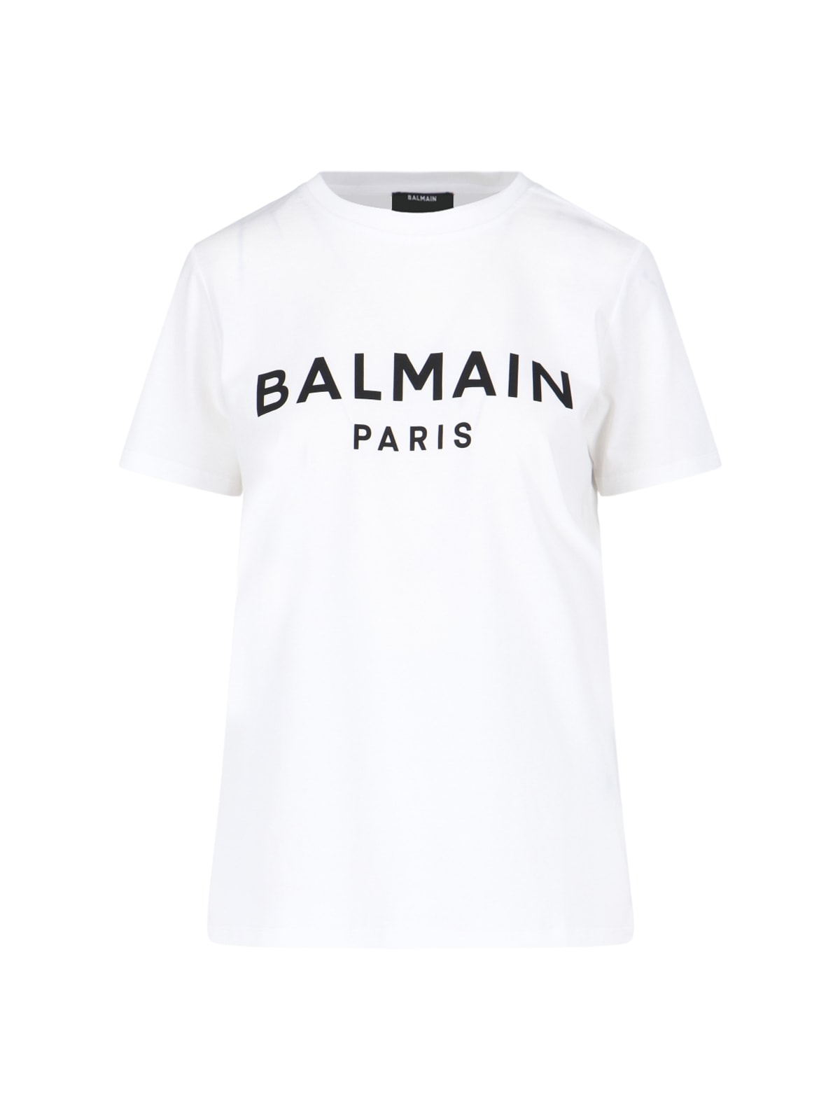 Balmain Logo Buttons T-shirt In Blanc/noir
