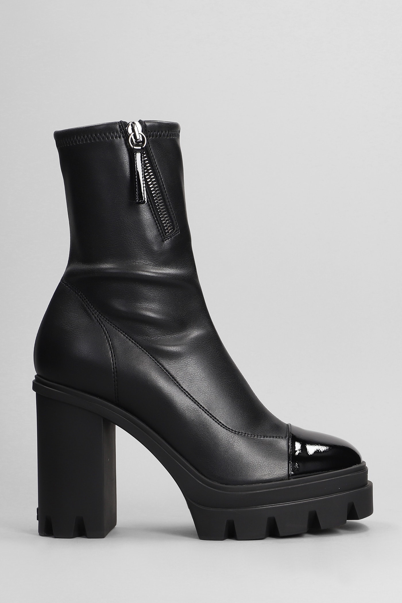 Kokebi High Heels Ankle Boots In Black Leather