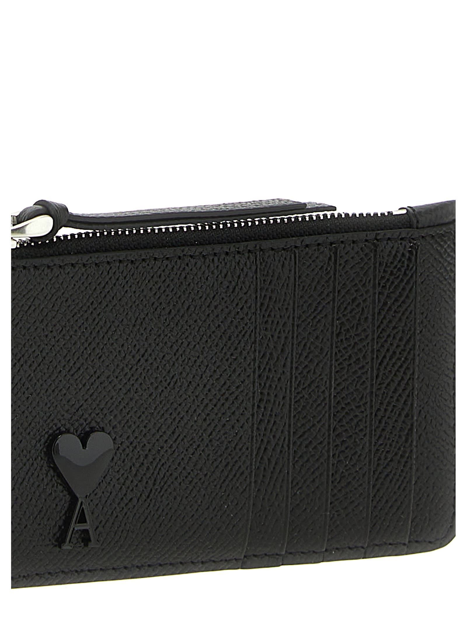 Shop Ami Alexandre Mattiussi Ami De Coeur Card Holder In Black