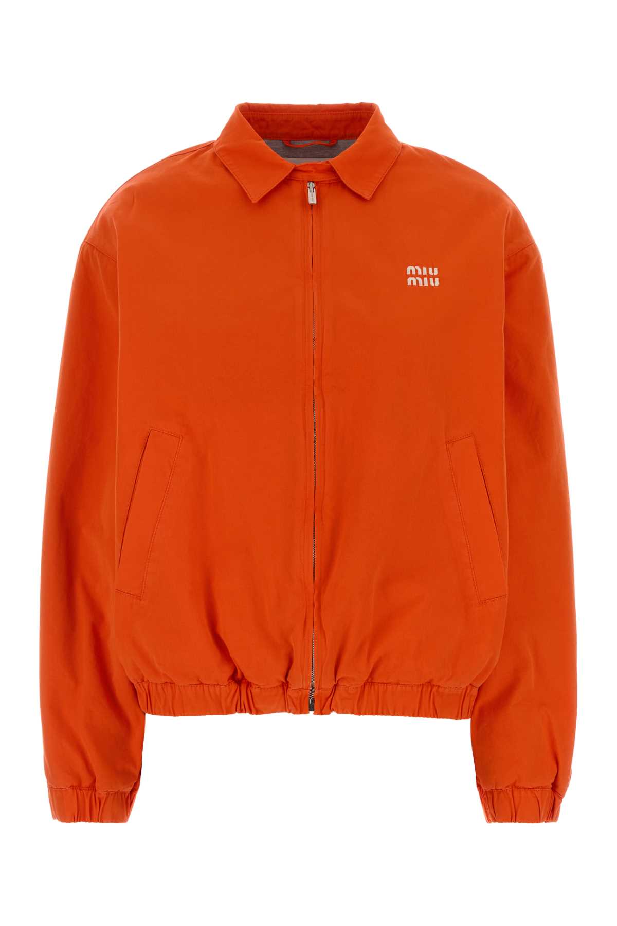 Miu Miu Orange Cotton Bomber Jacket