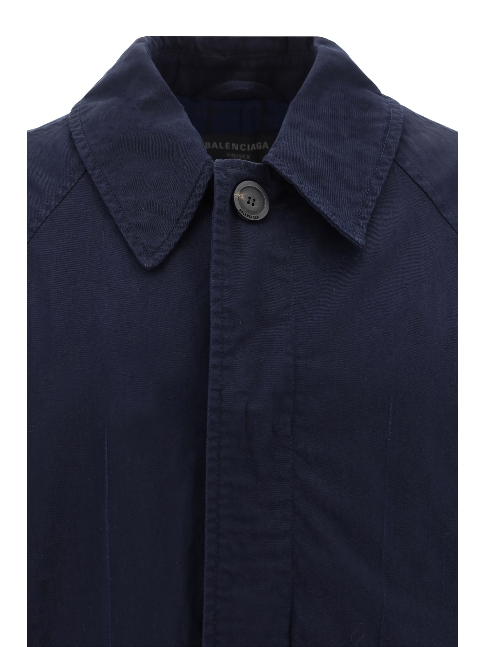 Shop Balenciaga Trench Coat In Blue