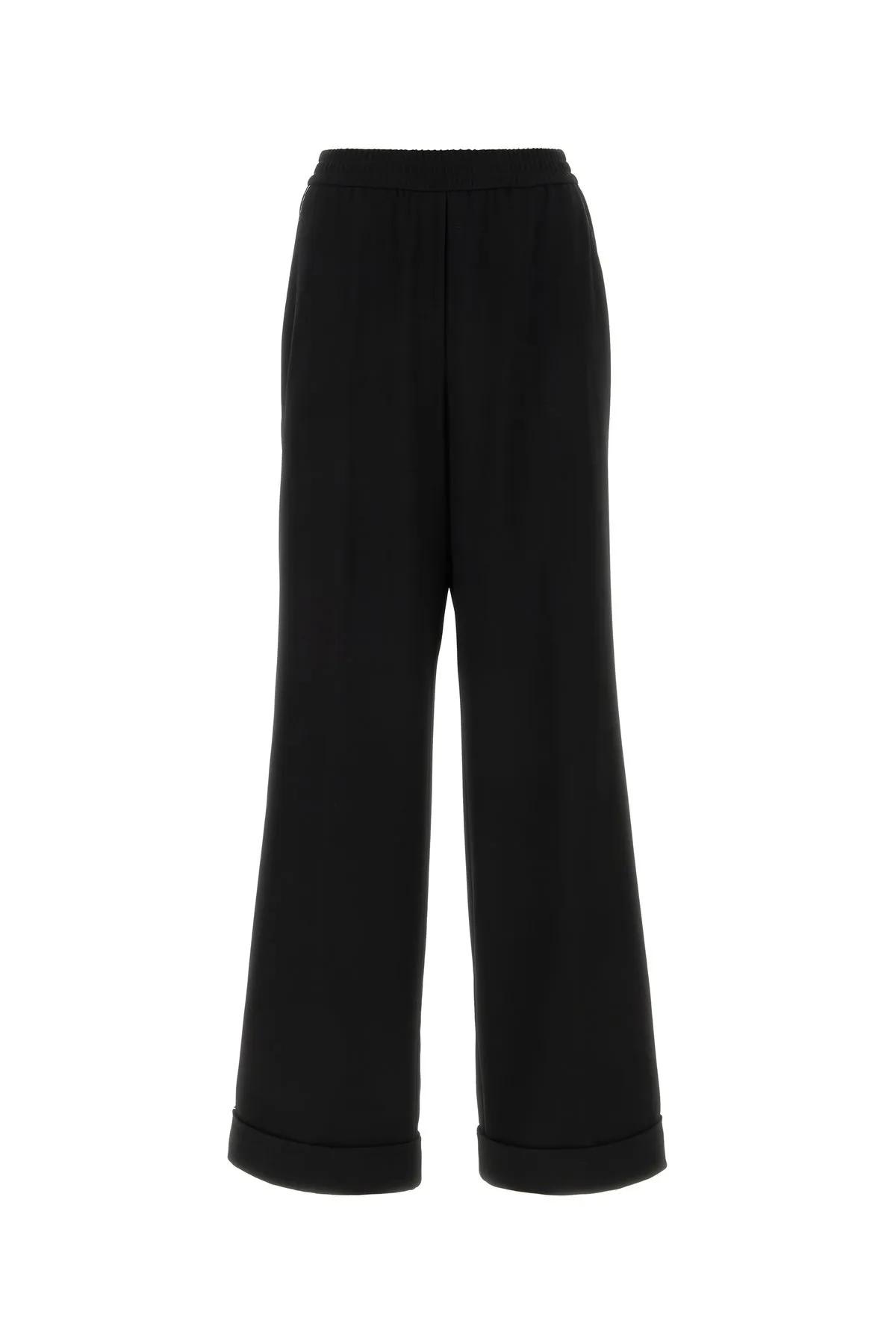 Shop Dolce & Gabbana Black Stretch Wool Pajamas Pant
