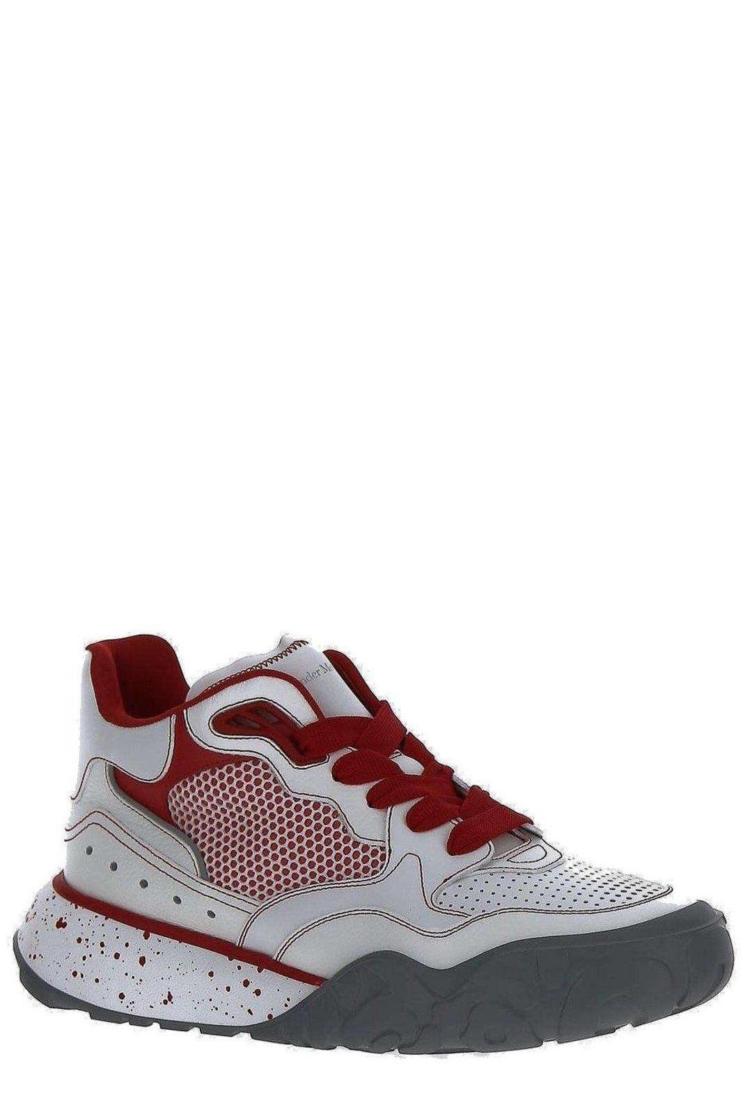 Shop Alexander Mcqueen Court Trainer Mesh Panelled Chunky Sneakers In White