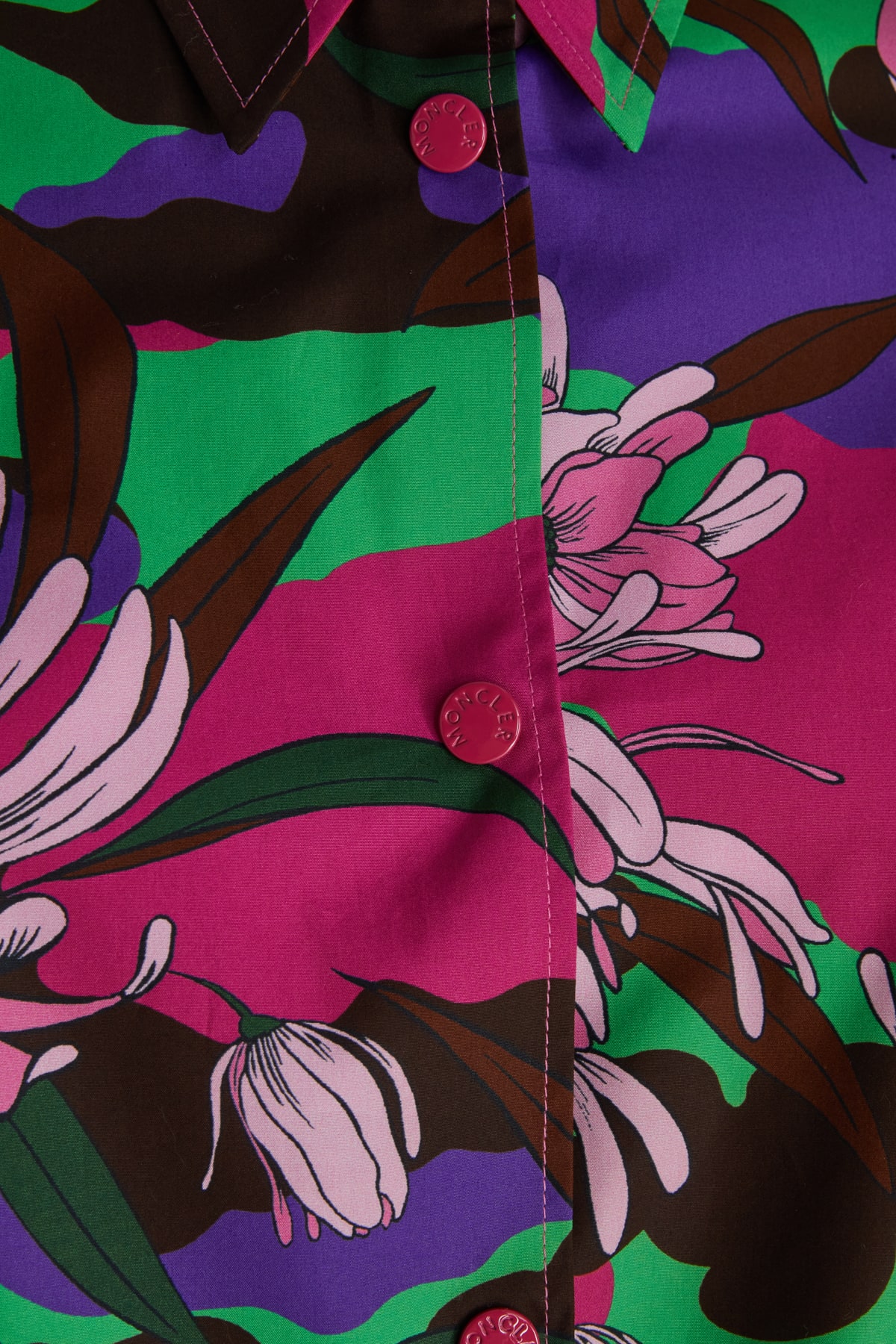 Moncler Floral-print Cotton-poplin Shirt In F57